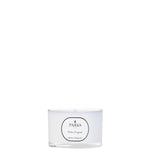 A Parks Original travel candle in a clear glass vessel with a white label, featuring the brand's logo.